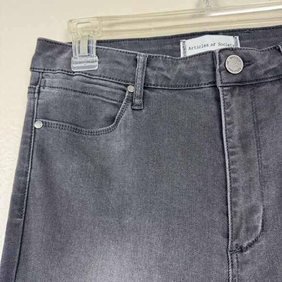 Articles Of Society High Waist Straight Leg Stretch Denim Jeans Gray 29 - Picture 3 of 16